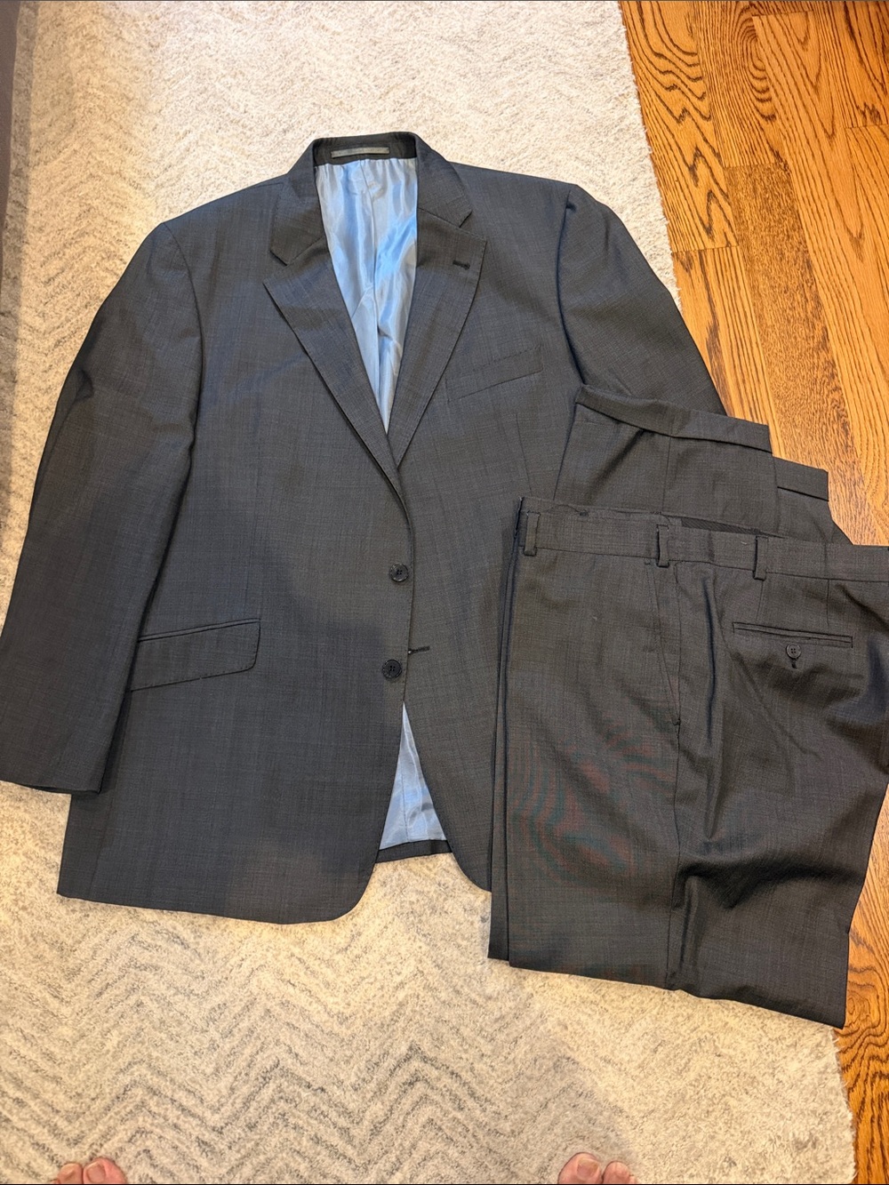 Men's Tailored Charcoal Two-Piece Suit - Classic Jacket & Trousers